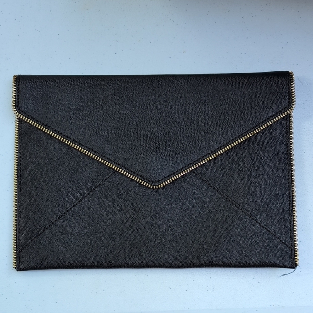 Rebecca Minkoff Black Clutch with Gold Accent
